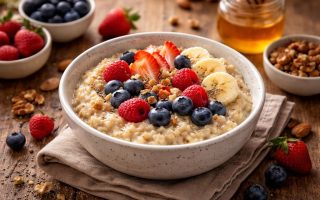 bol-flocons-avoine-fruits-table