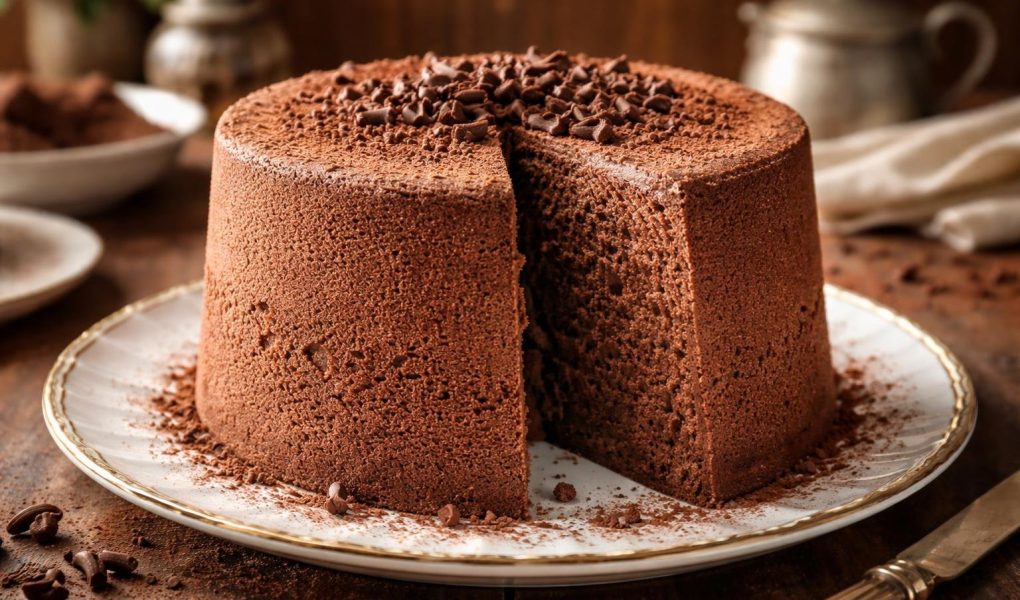 gateau-chocolat-assiette-table-rustique