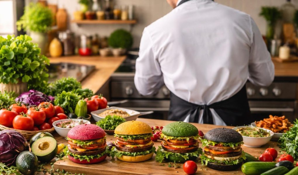 chef-cuisine-burgers-vegetariens-legumes