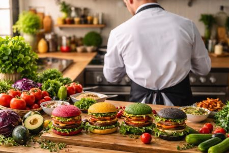chef-cuisine-burgers-vegetariens-legumes