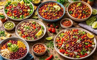 plats-haricots-rouges-table-bois