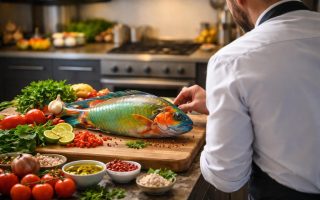 chef-poisson-perroquet-cuisine-moderne