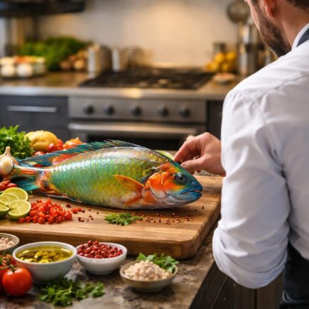 chef-poisson-perroquet-cuisine-moderne
