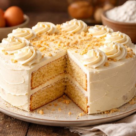 gateau-creme-assiette-table-bois