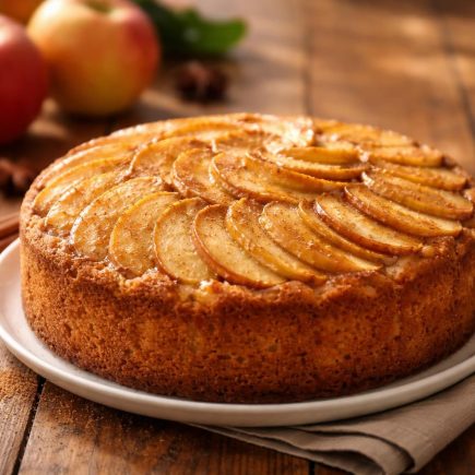 gateau-pommes-table-bois-tranches