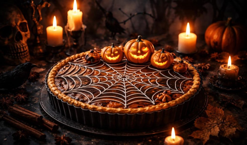tarte-halloween-toiles-citrouilles-bougies