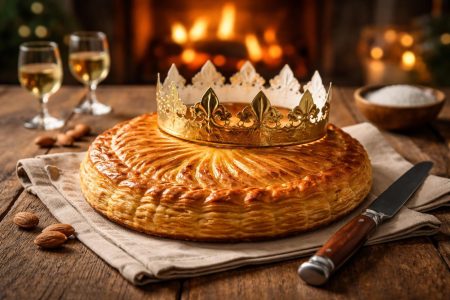 table-bois-galette-rois-cheminee