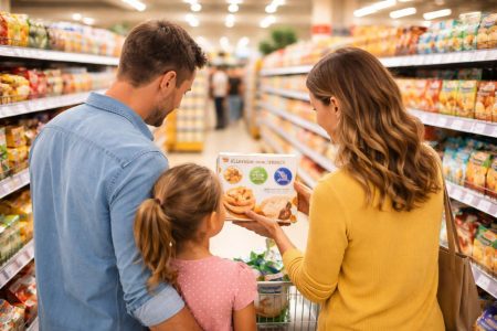 supermarche-famille-rayons-produits-alimentaires