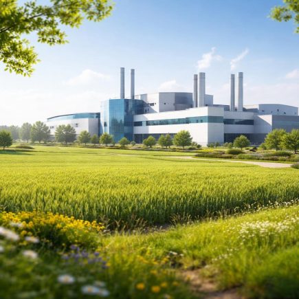 usine-moderne-champs-ciel-bleu