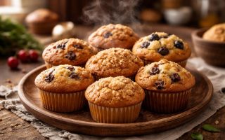 muffins-dores-assiette-bois-cuisine