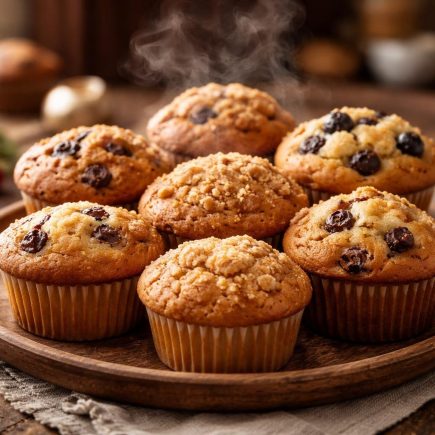 muffins-dores-assiette-bois-cuisine