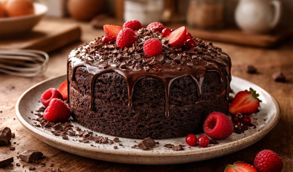 gateau-chocolat-fruits-rouges-cuisine