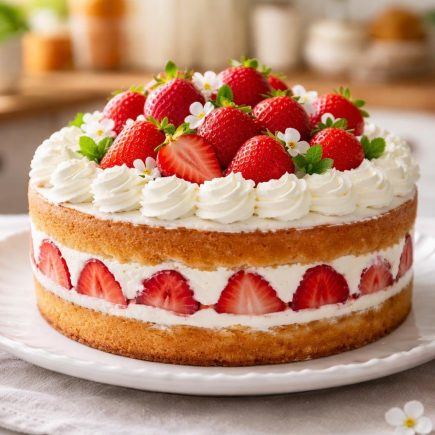 gateau-fraise-assiette-ceramique-cuisine