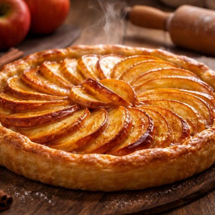 tarte-pommes-caramelisee-table-bois