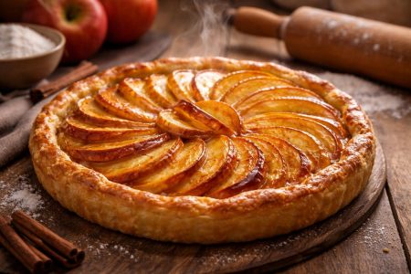 tarte-pommes-caramelisee-table-bois