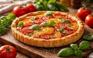 tarte-tomate-basilic-planche-bois