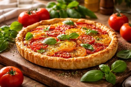 tarte-tomate-basilic-planche-bois