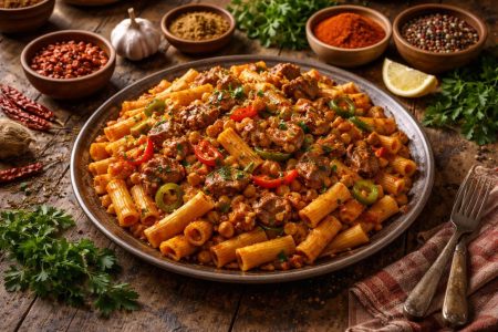 table-bois-makrouna-tunisienne-epices
